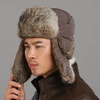 Men And Women Rabbit Fur Hat Couple Fur Skiing - DM Otaku Shop