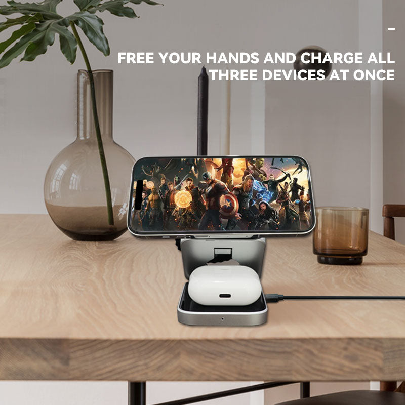Portable 3 in 1 Foldable Wireless Charger Stand - DM Otaku Shop