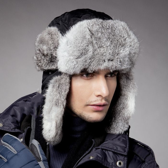 Men And Women Rabbit Fur Hat Couple Fur Skiing - DM Otaku Shop