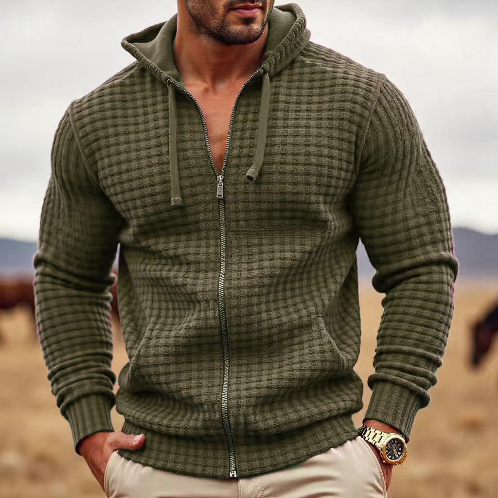 Men's Coat Contrast Color Zipper Casual Sweatshirt - DM Otaku Shop