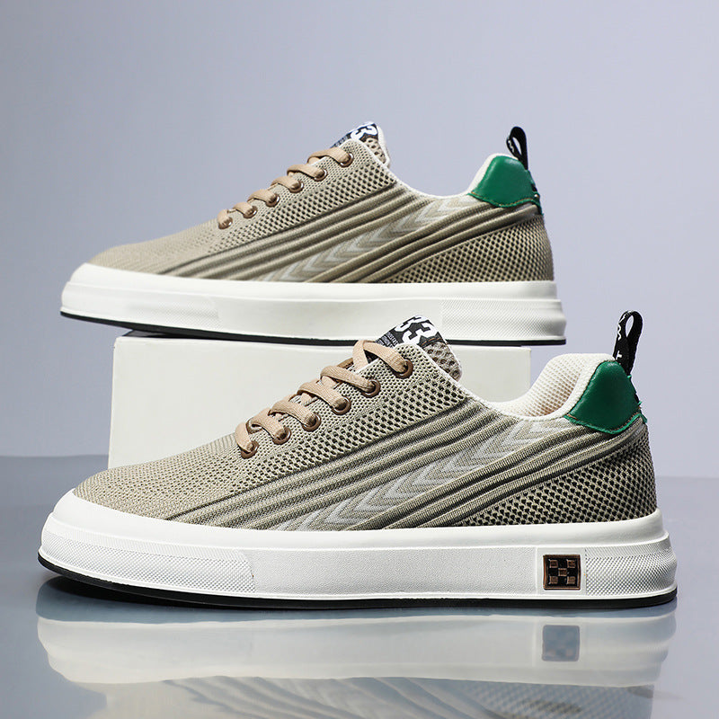 Flying Woven Skate Shoes Mesh Wear-resistant Sports Leisure Invisible Height Increasing Insole Men - DM Otaku Shop