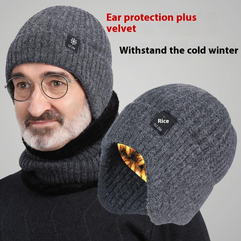 Middle-aged And Elderly People's Hats Men's Winter Warm Wool Hat Ear Protection - DM Otaku Shop