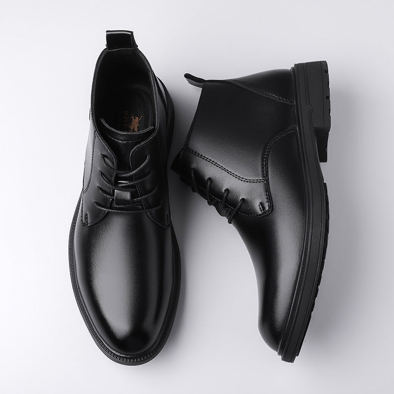 Retro Lace Up Denim Trendy Mid-length Warm Non-slip Men's Martin Boots - DM Otaku Shop