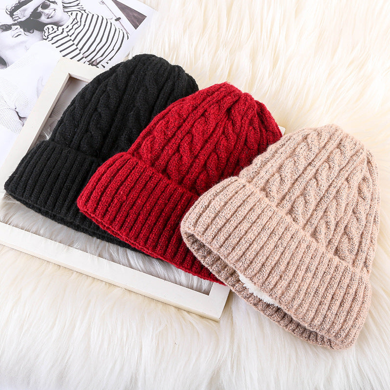 Winter Mohair Women Fleece Knitted Beanie - DM Otaku Shop