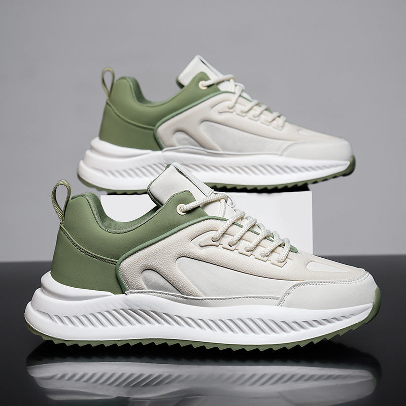 Men's Platform Lightweight Soft Sole Sports Leather Casual Sneakers - DM Otaku Shop