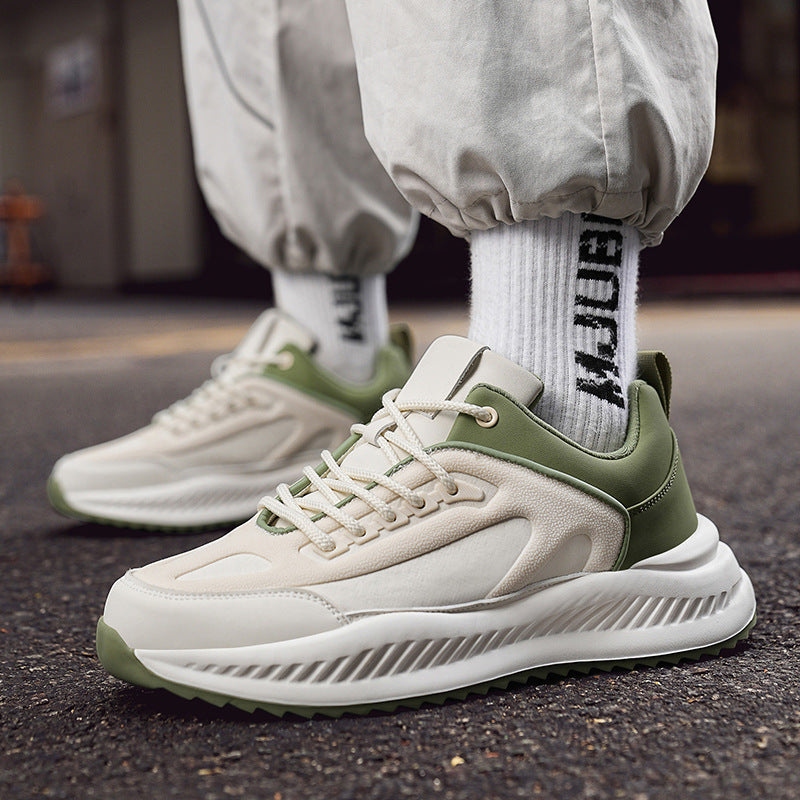 Men's Platform Lightweight Soft Sole Sports Leather Casual Sneakers - DM Otaku Shop