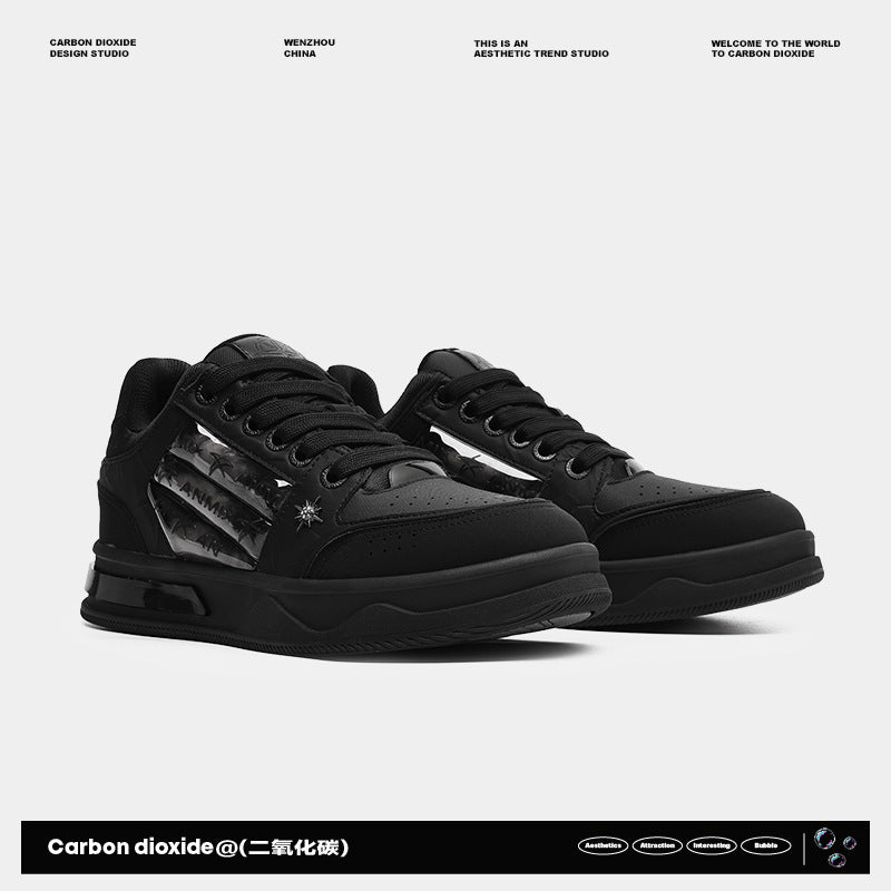 Couple's Black All-match National Fashion Platform Star Pattern Sneakers - DM Otaku Shop