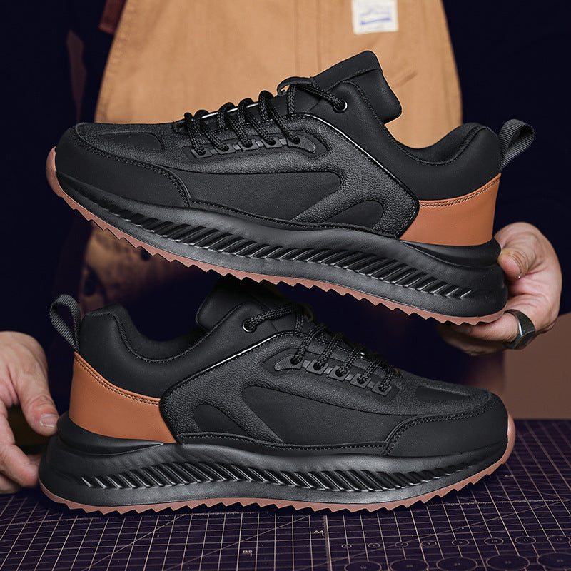 Men's Platform Lightweight Soft Sole Sports Leather Casual Sneakers - DM Otaku Shop