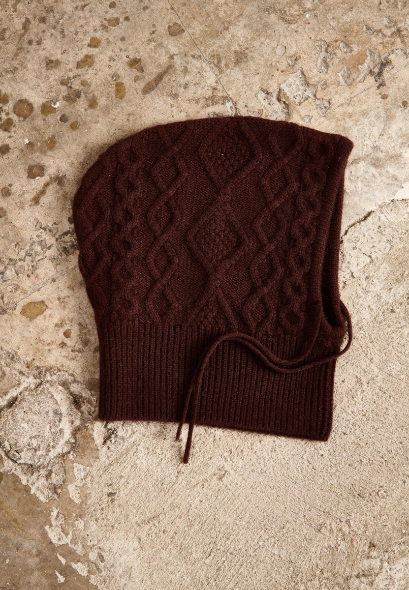 Bonnet cachemire 8 fils marron femme - UNI 19-0