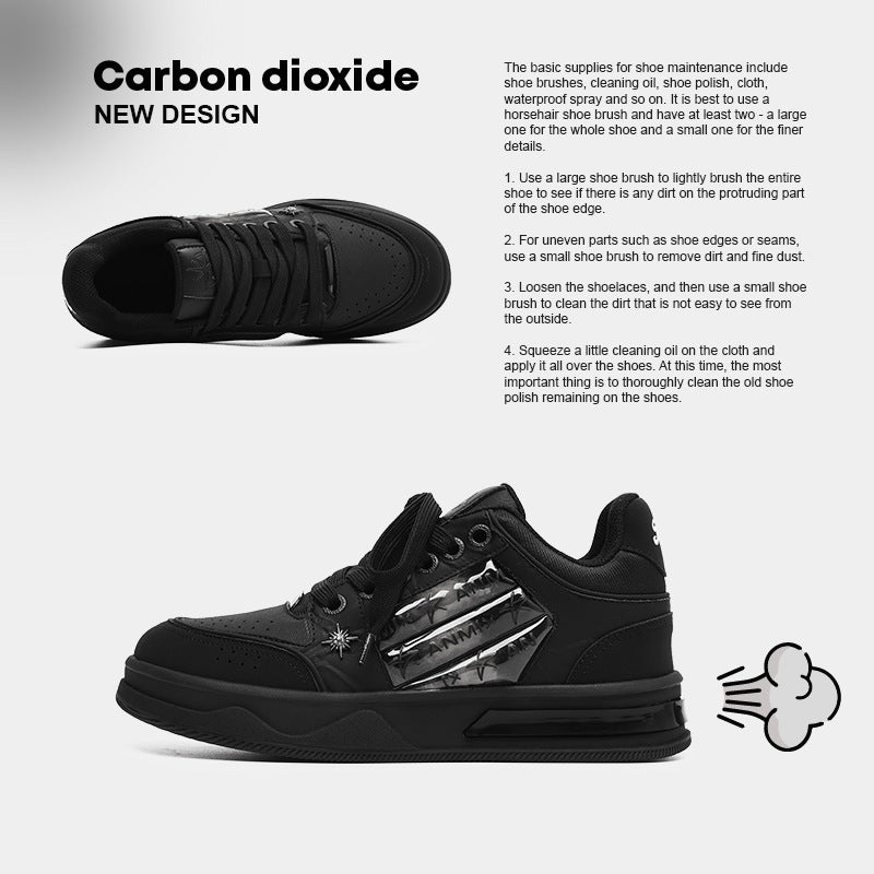 Couple's Black All-match National Fashion Platform Star Pattern Sneakers - DM Otaku Shop