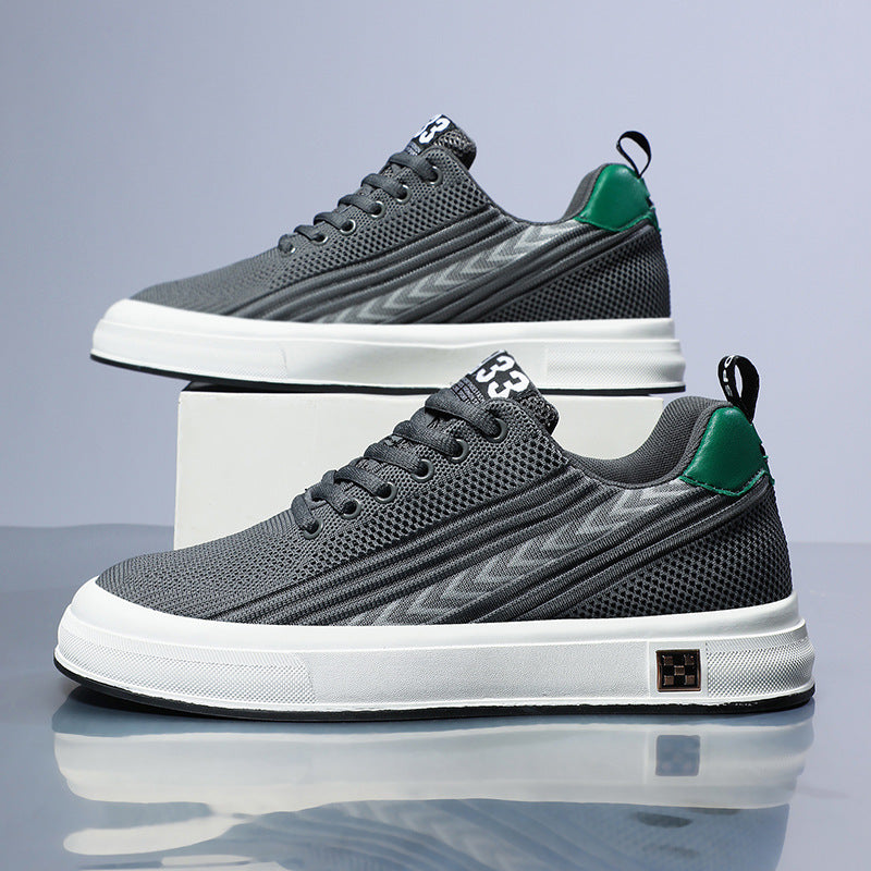Flying Woven Skate Shoes Mesh Wear-resistant Sports Leisure Invisible Height Increasing Insole Men - DM Otaku Shop