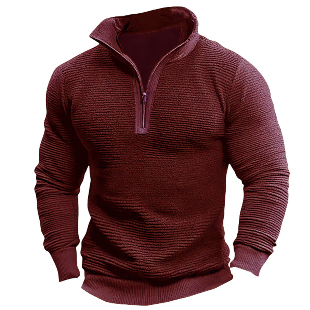 Men's Coat Contrast Color Zipper Casual Sweatshirt - DM Otaku Shop