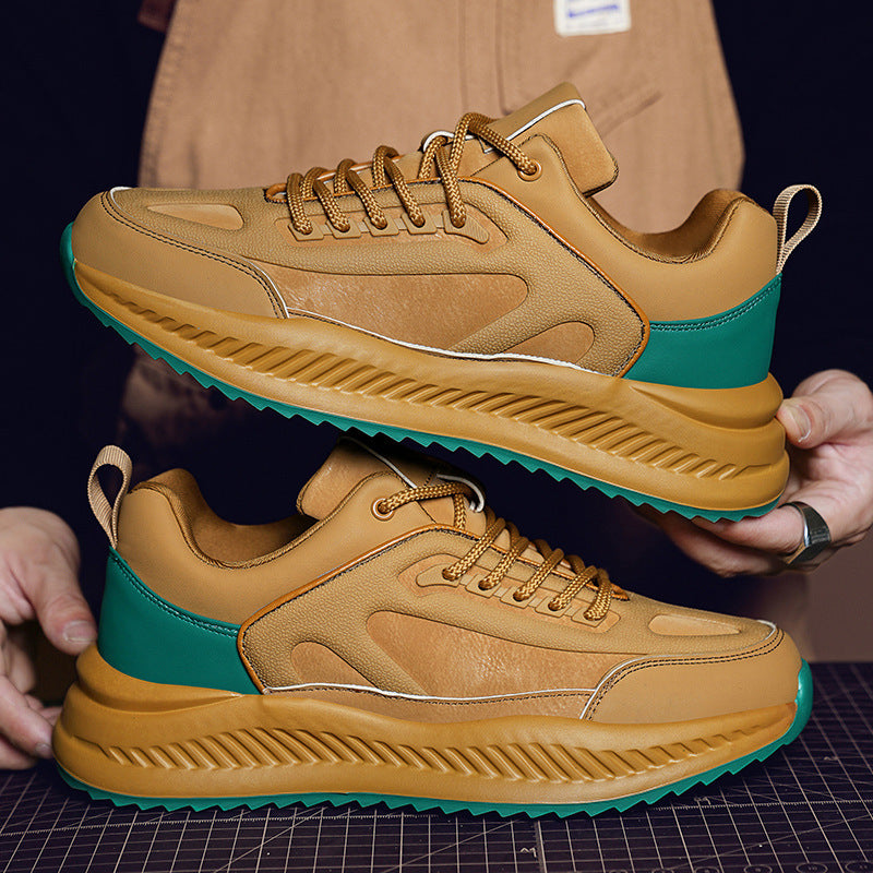 Men's Platform Lightweight Soft Sole Sports Leather Casual Sneakers - DM Otaku Shop