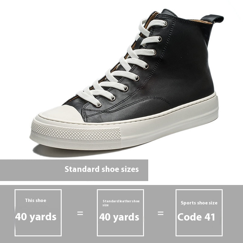 Genuine Leather Retro Japanese And Korean Style Sneakers - DM Otaku Shop