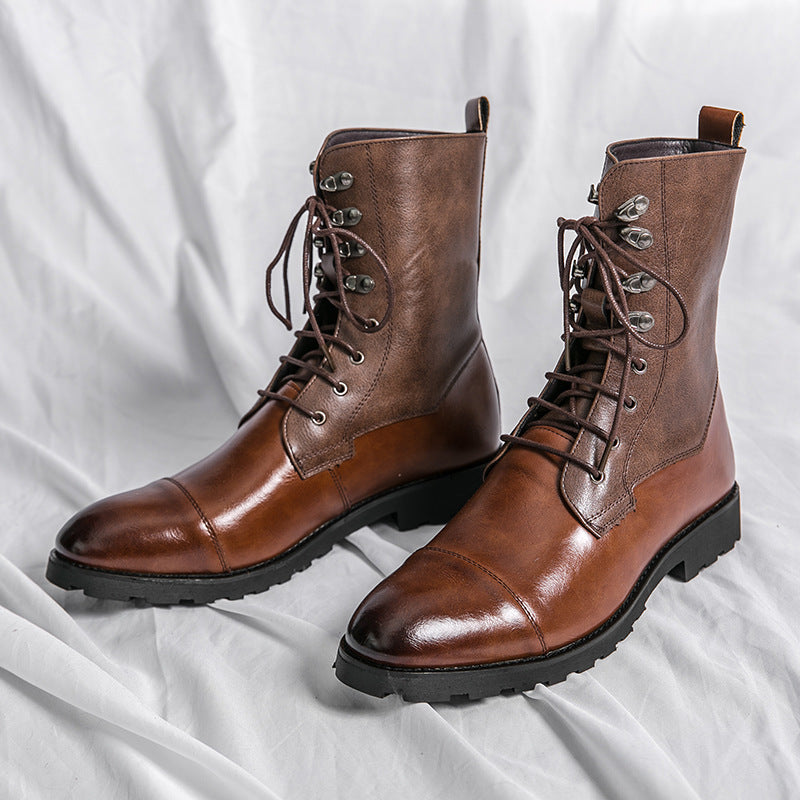 Fall Winter Lace-up Booties Black Locomotive Denim - DM Otaku Shop