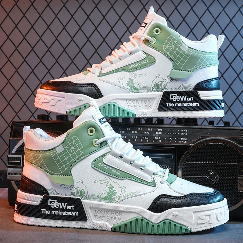 Men's Shoes Increased Easy Wear Borad Shoe Summer Casual Sports High-top Trendy Shoes - DM Otaku Shop