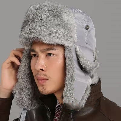 Men And Women Rabbit Fur Hat Couple Fur Skiing - DM Otaku Shop